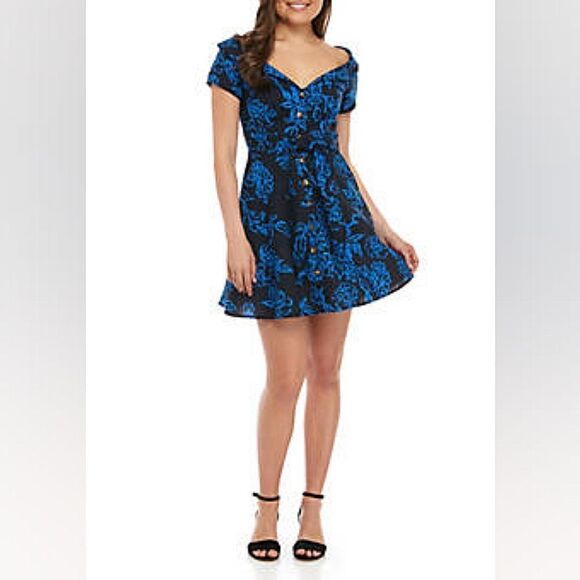 Free People Blue Floral Dress - Picture 1 of 8